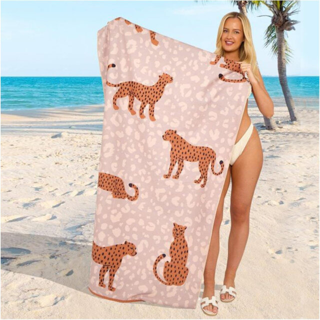 Sand-Free Microfibre Printed Beach Towel, Quick Dry & Lightweight – Large 180cm x 100cm, Perfect for Travel, Pool & Gym