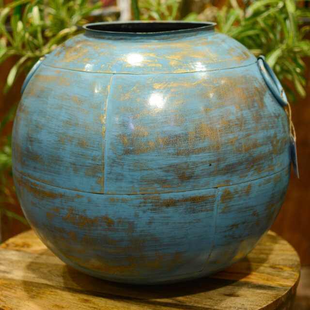 ORIGEN Decor Home Decorative blue ethnic vase for home and office with unique and elegant design