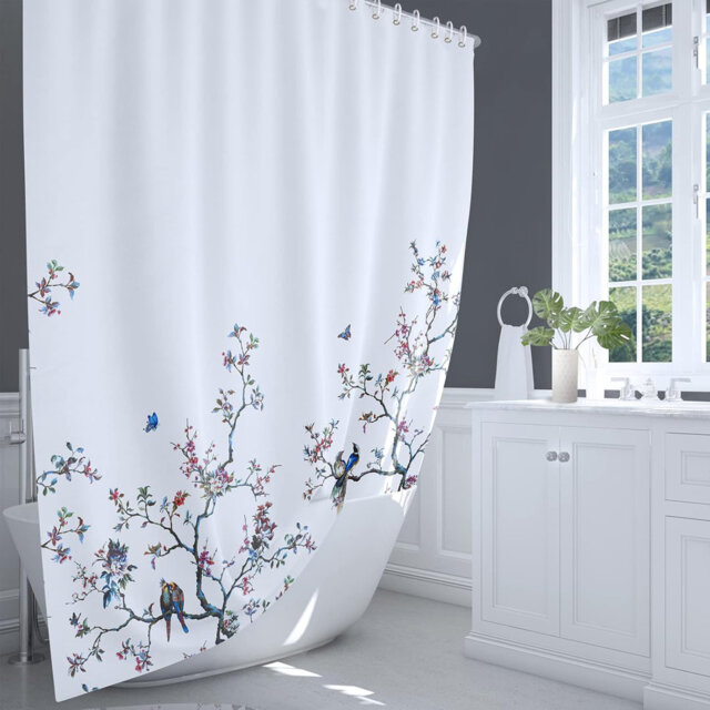Floral Polyester Shower Curtain