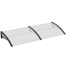 75 X 195cm White Front Door Canopy, Aluminium & Polycarbonate Outdoor Awning, Uv & Rain Resistant Window Porch Shelter