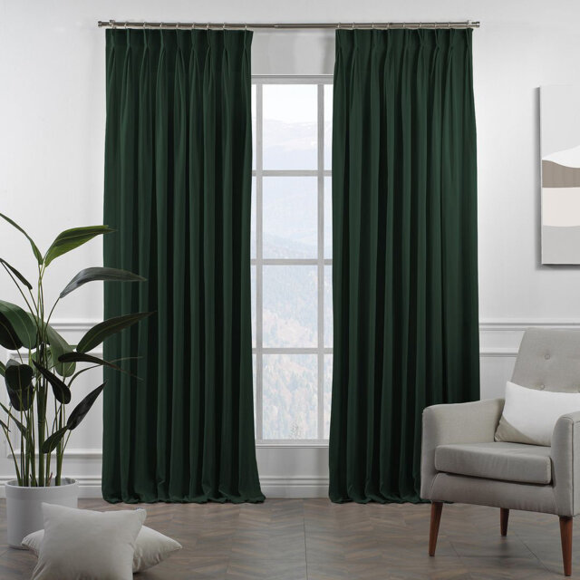Pinch Pleated Room Darkening Extra Long & Extra Wide Decorative Curtain - Single Panel