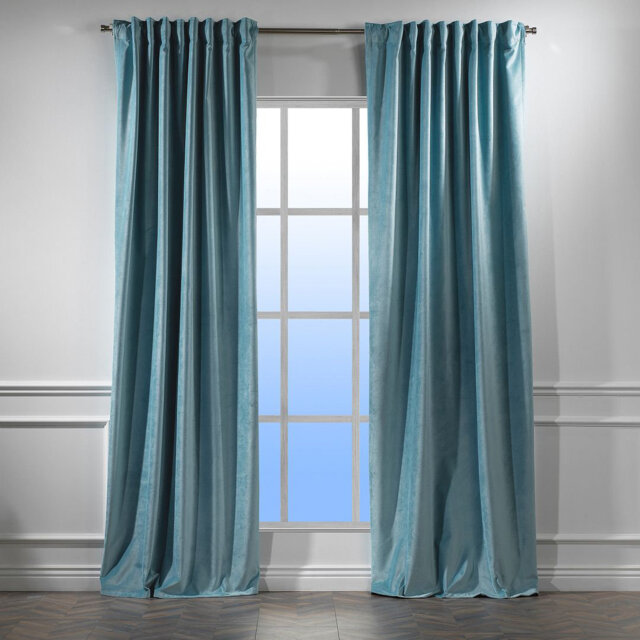 Velvet Blackout Tab Top Single Curtain Panel