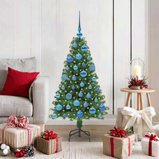 vidaXL Artificial Christmas Tree with 150 LEDs with Stand Green