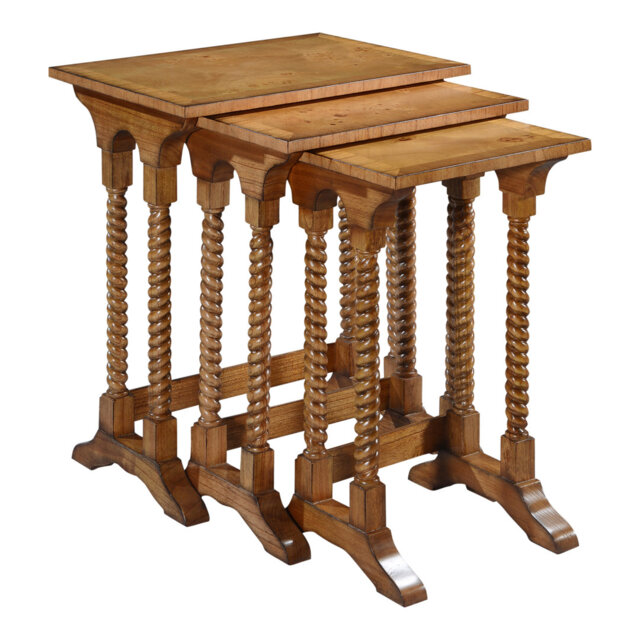 Henry Solid Wood Top Sled Rectangular Nesting Side Tables