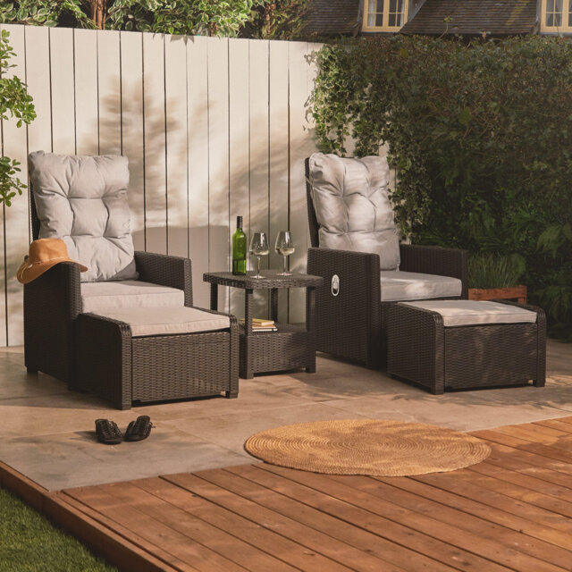 Reclining Outdoor Lounge Chair with Cushions