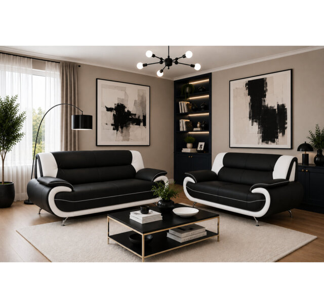 Hartle 2 Piece Faux Leather Standard Living Room Set
