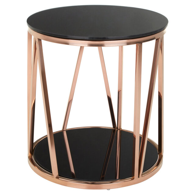 Bergsteinn Glass Top End Table