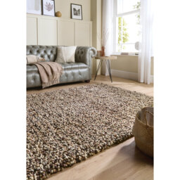 Nafiye Solid Colour Wool Hand Woven Shag Area Rug