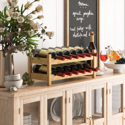12 Bottle Tabletop Wine Bottle Rack Yellow