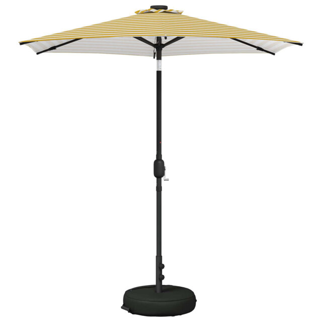 Garden Parasol With LED Lights Polyester Outdoor Shade Patio Umbrella