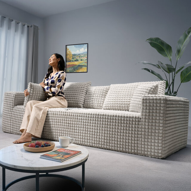 3 Seater Corduroy Sofa