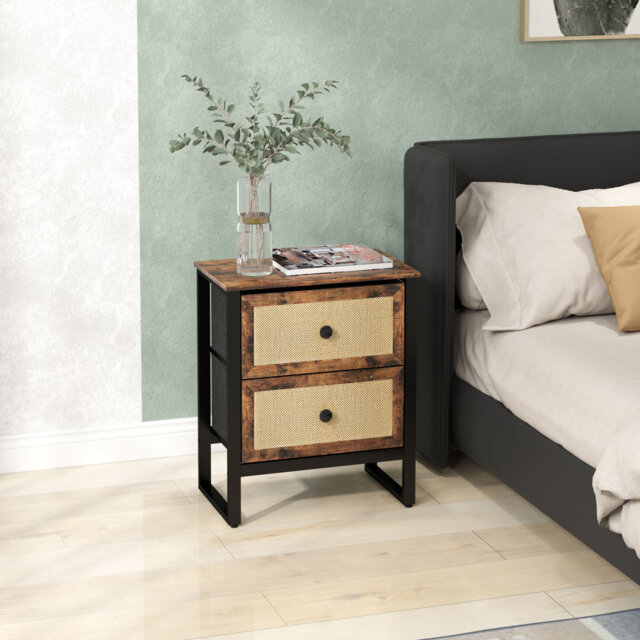 50cm W Manufactured Wood Bedside Table