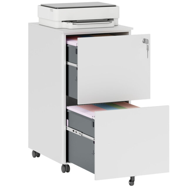 37cm Wide 2 -Drawer Mobile Steel File Cabinet