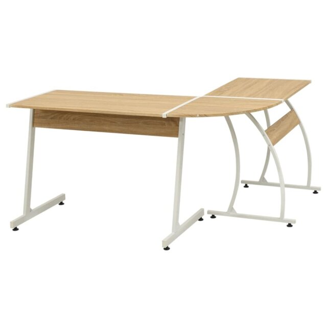 L-Shaped Metal Base Writing Desk