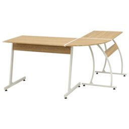 L-Shaped Metal Base Writing Desk