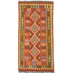 Handmade Kilim Wool Red Rug