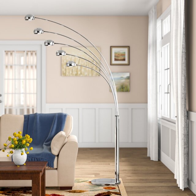 210cm Chrome Arched Floor Lamp