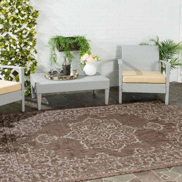 Kori Hooked Brown/Beige Indoor/Outdoor Rug