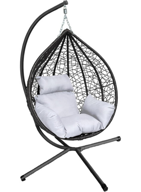 Garden Swing Egg Chair Seat Rattan Hanging Hammock With Cushions