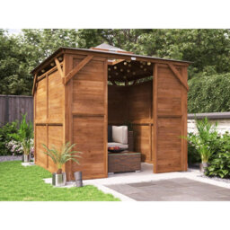 Dunster House Wooden Gazebo 2.5m x 2.5m Erin Enclosed Solid Wall Panels & Front Panel