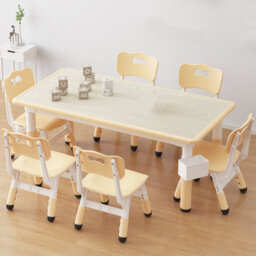 Andreja Kids 7 Piece Rectangular Play or Activity Table and Chair Set