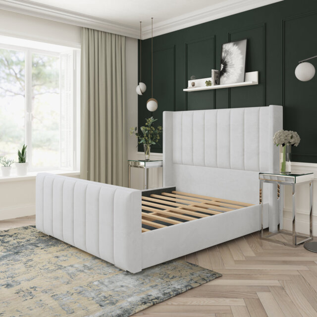 Aspen Plush Velvet Upholstered Bed Frame