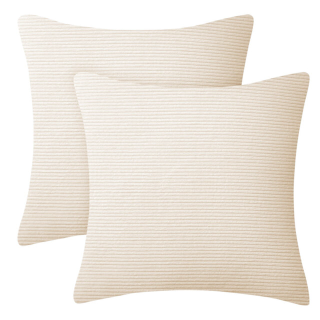 Striped Heavy Crushed Velvet Cushion Cover (Set Of 2)