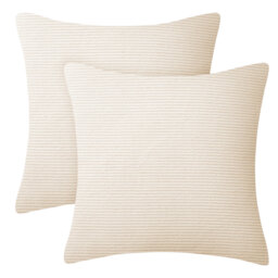 Striped Heavy Crushed Velvet Cushion Cover (Set Of 2)