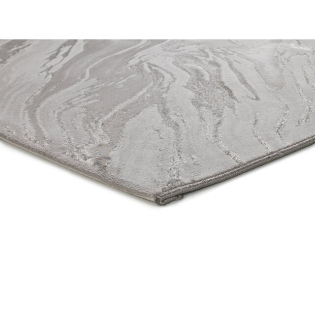 Charesse Marble Machine Woven Silver Area Rug