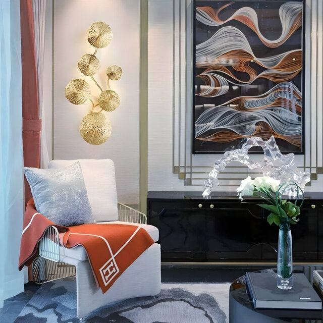 Modern Gold Wall Light Luxury Art Shade Decor for Living Room Indoor Lighting-Hall Light Wall Scounce