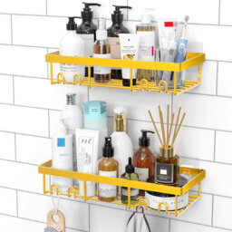 Shower Caddy Shelf Organiser 2 Pack, No Drill Shower Shelves,Self Adhesive Bathroom Storage