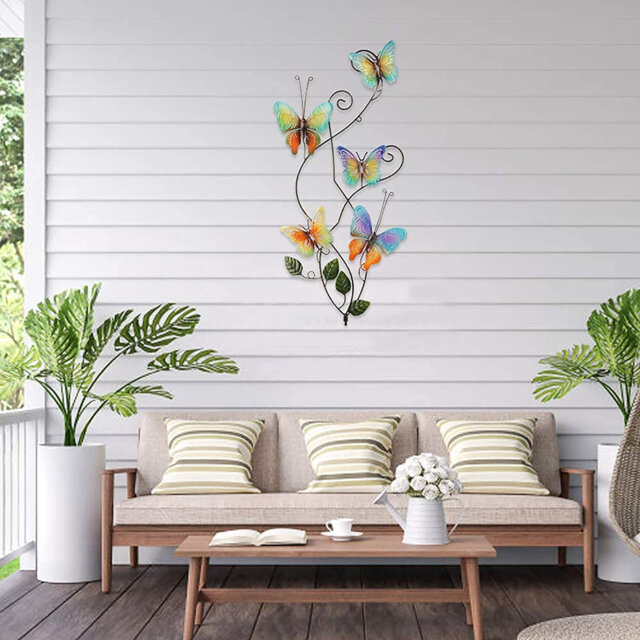 Metal Butterfly Stake for Garden Ornaments Outdoor