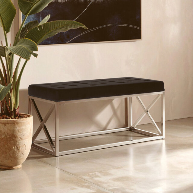 Anmol Velvet Upholstered Bench