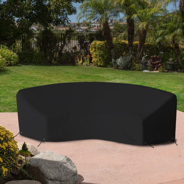 HighDensity Waterproof Outdoor Curved Sectional Sofa Cover, Durable & UV Resistant Patio Couch Cover