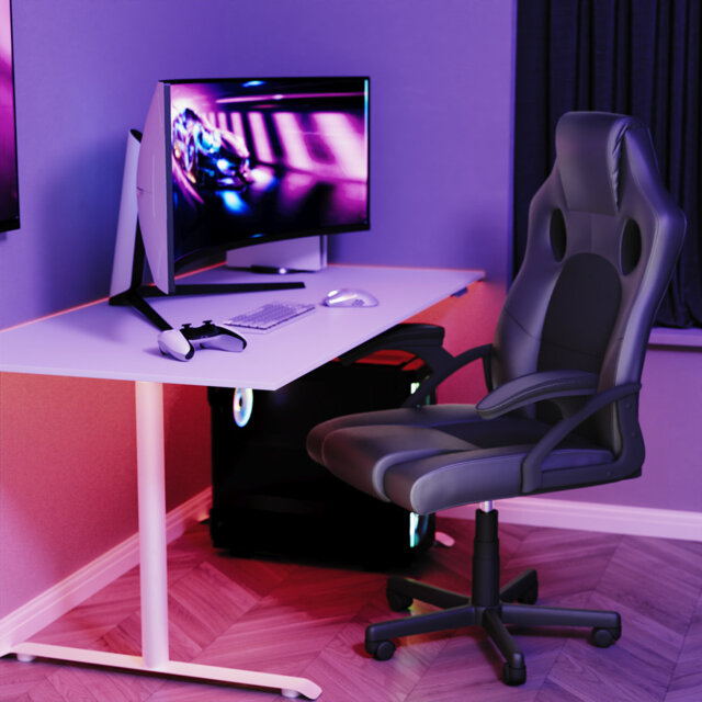 Office Desk Chair With Arms, Adjustable, Swivel, Comfortable Desk Chair, UKFR Certified