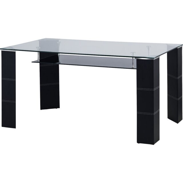 Ari Glass Top Metal Base Dining Table