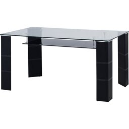 Ari Glass Top Metal Base Dining Table