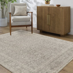 Galey Alix x Livabliss Maria Elena V-Vintage Ivory Brown Traditional Vintage Boho Fringe Living Dining Bedroom Rug