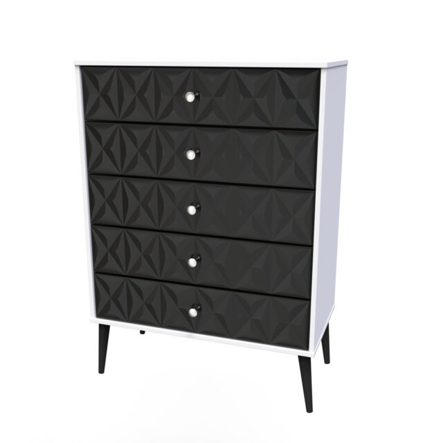 Fully Assembled Herland 5 - Drawer Chest of Drawers