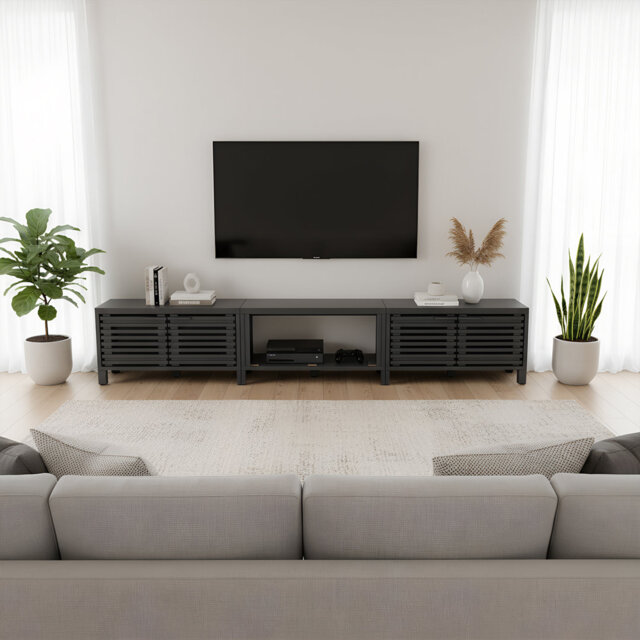 Elegant Multi-Functional Tv Stand With Integrated Electric Fireplace– Modern And Classic Designs, Tv Stand 291.6*37.1*52.7Cm, Electric Fireplace 91.4*