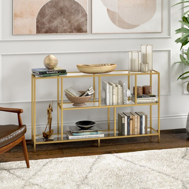 Winthrop Glass Top Console Table