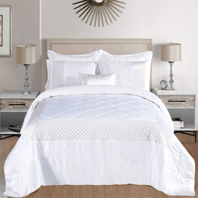 Atlanta Quilted Velvet Embossed Bedspread Set with Matching Pillowcases – Soft, Luxurious & Machine Washable Bedding