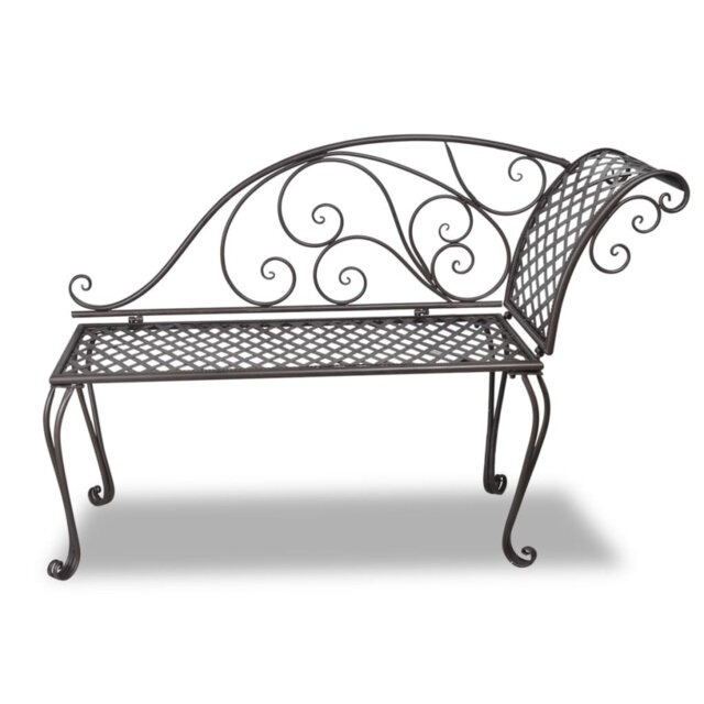 Garden Chaise Lounge 128 cm Steel Antique