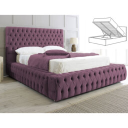 Elite Elegance Ambassador Ottoman Storage Bed - Premium Upholstered Velvet Bed Frame with Tall Headboard