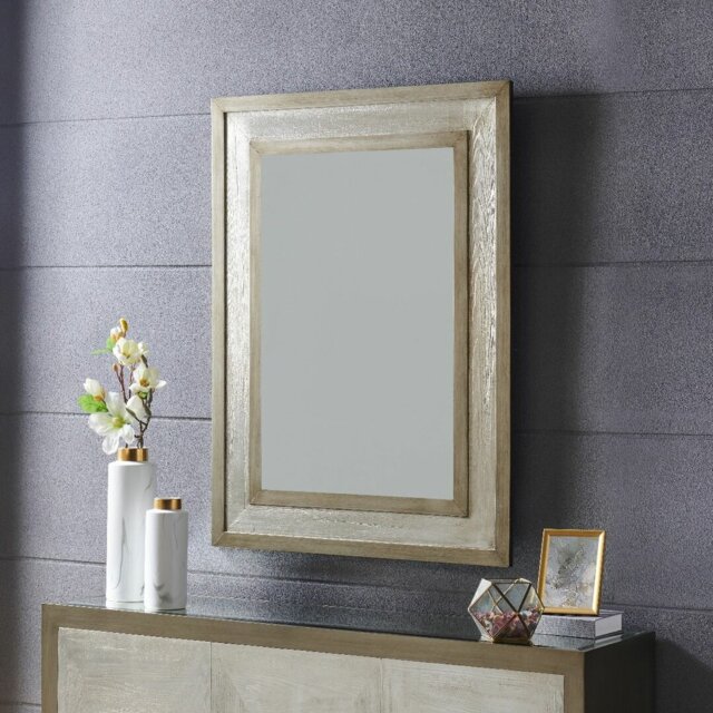 Greenberg Wood Flat Wall Mirror with Shelves