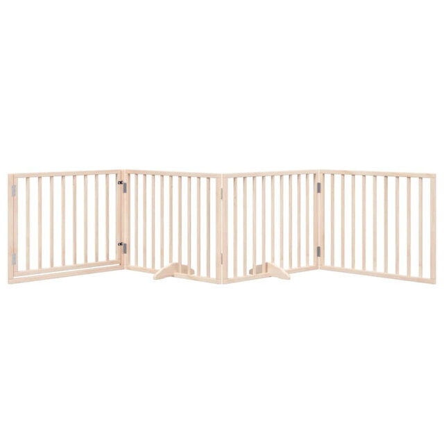 Archie & Oscar Dog Gate With Door Foldable 4 Panels White 320 Cm Poplar Wood