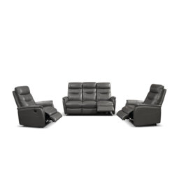 Faryl 3 Piece Leather Reclining Sofa Set
