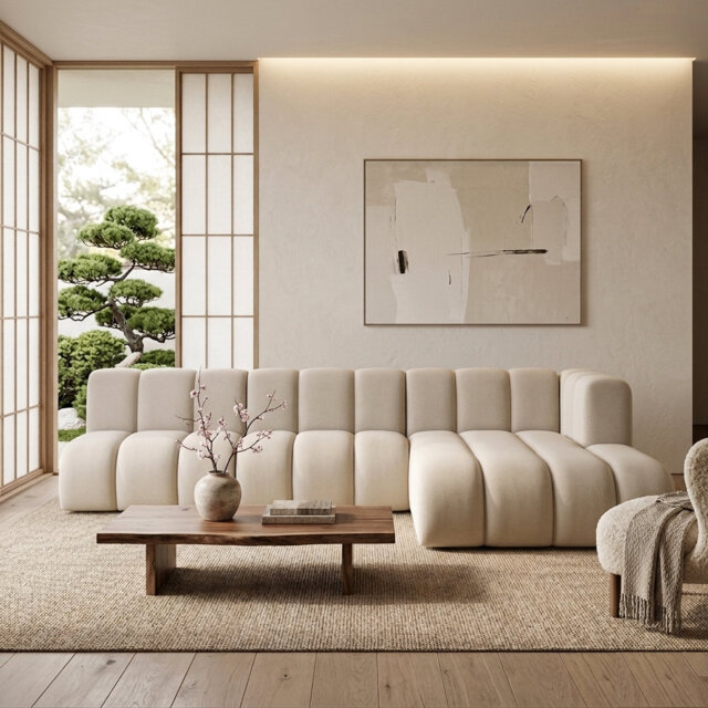 Modern 3-Seater L-Shaped Corner Sofa - Upholstered Sectional for Living Room