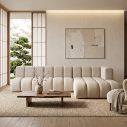 Modern 3-Seater L-Shaped Corner Sofa - Upholstered Sectional for Living Room