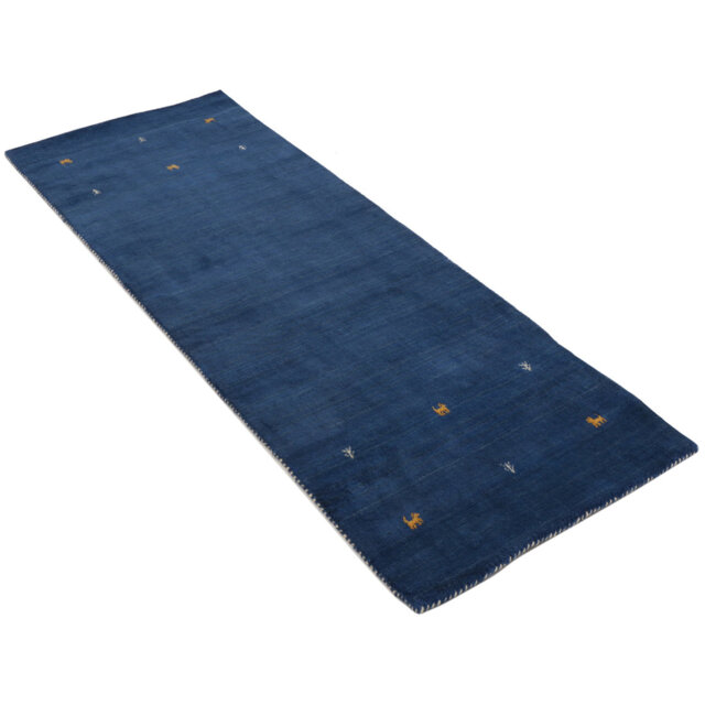 Handwoven Wool Gabbeh Uni Blue Rug